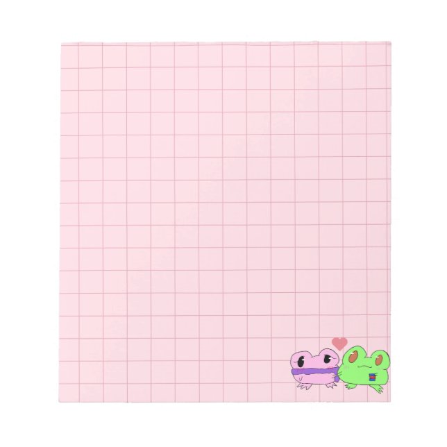Süßer Frosch Valentinstag  Notizblock (Vorderseite)