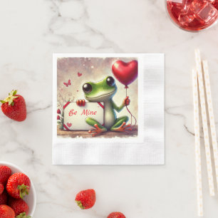 Süßer Frosch Valentinstag Serviette