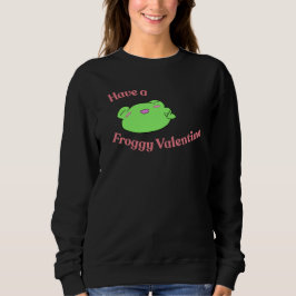 Süßer Frosch-Valentinstag Sweatshirt