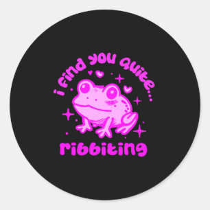 Süßer Frosch Wortspiel Ribbiting Froschliebhaber Z Runder Aufkleber