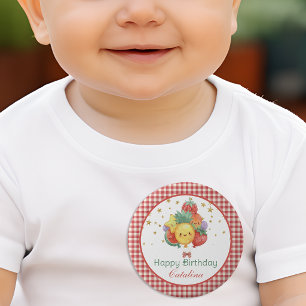 Süßer Frucht-Geburtstag Tropische Kinderparty Button