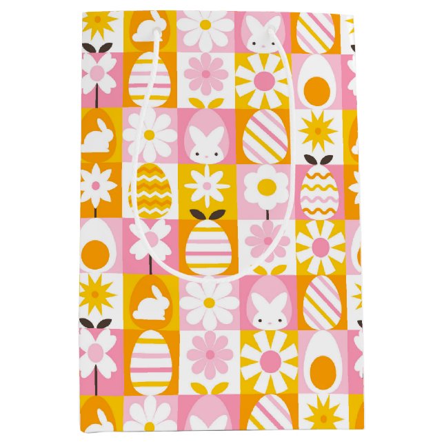 Süßer Frühlings-Oster-Patchwork  Mittlere Geschenktüte (Vorderseite)