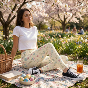 Süßer Frühlingsblumenprint - Pastellfarbener Ditsy Leggings