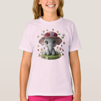 Süßer Frühlingselefant im Häkelstil T-Shirt
