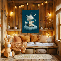 Süßer Fuchs auf Wolken-Kinderzimmer-Bettzeit