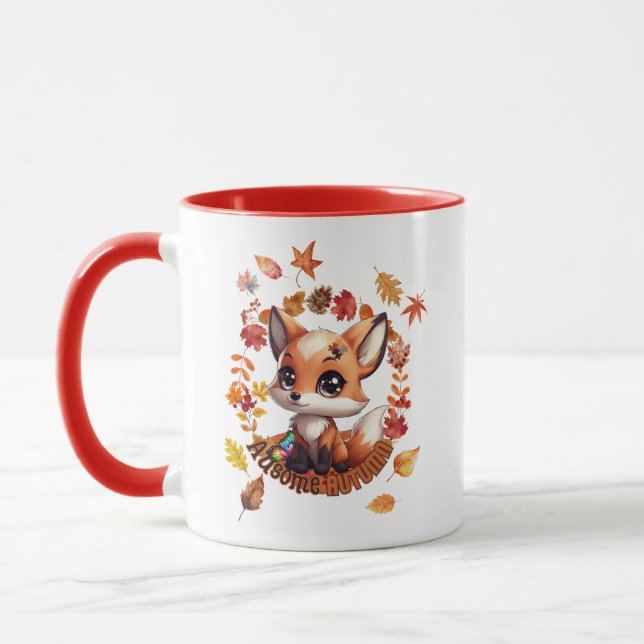 Süßer Fuchs „Ausome Autumn“  – Herbst-Autismus-Bew Tasse (Links)