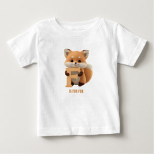 Süßer Fuchs Buchstabe F Kinder T-Shirt   Tier Alph
