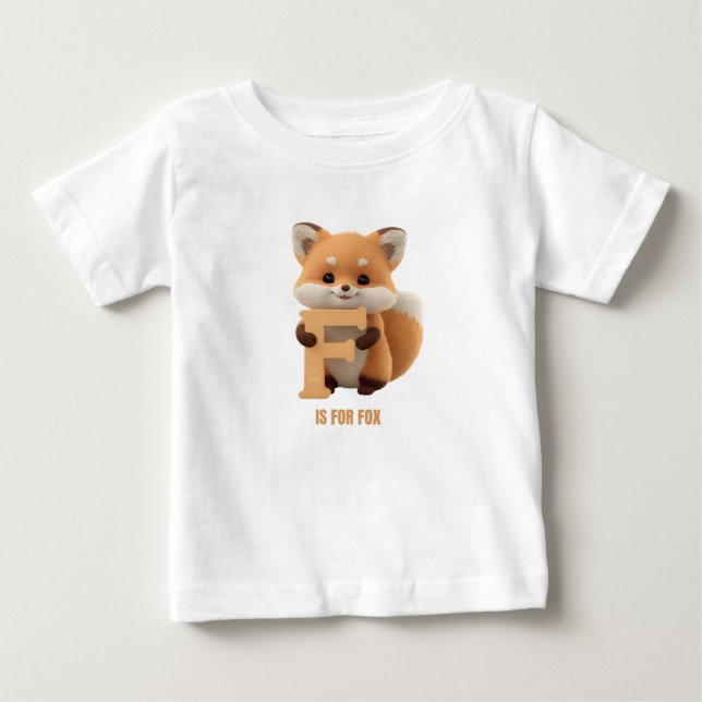 Süßer Fuchs Buchstabe F Kinder T-Shirt | Tier Alph (Vorderseite)