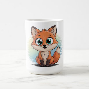 Süßer Fuchs Cartoon Niedliche Tier Illustration Kaffeetasse
