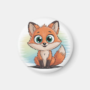 Süßer Fuchs Cartoon Niedliche Tier Illustration Magnet
