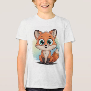 Süßer Fuchs Cartoon   Niedliche Tier Illustration  Tri-Blend Shirt