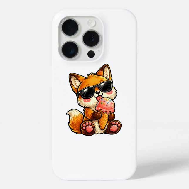 Süßer Fuchs, der mit Sonnenbrille Eis isst Case-Mate iPhone Hülle (Rückseite)