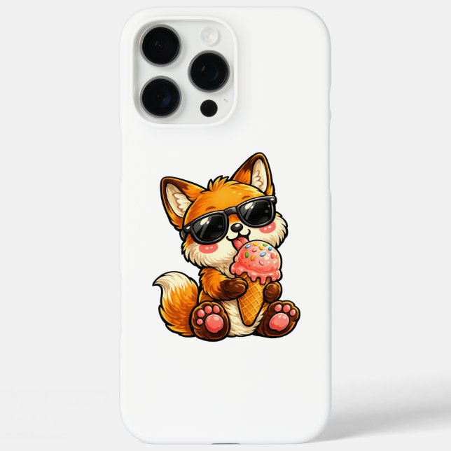 Süßer Fuchs, der mit Sonnenbrille Eis isst Case-Mate iPhone Hülle (Rückseite)