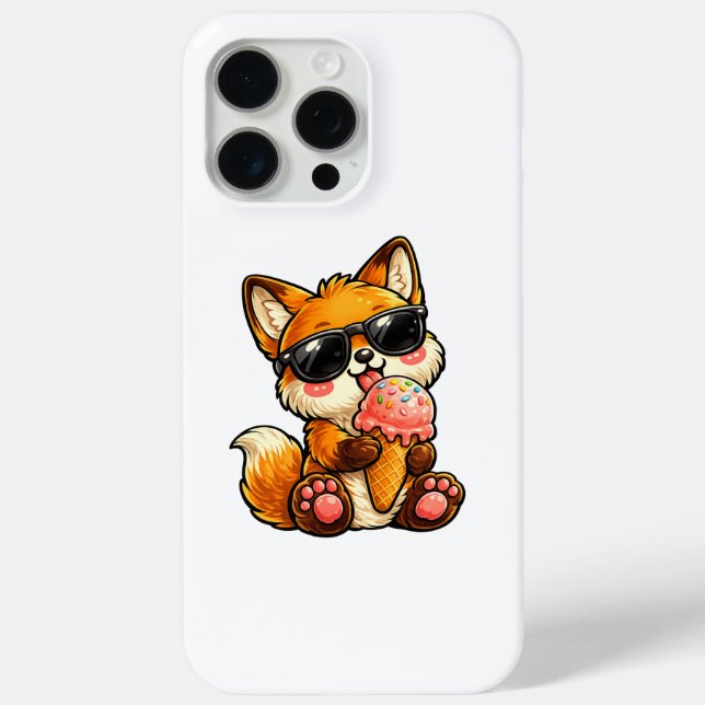 Süßer Fuchs, der mit Sonnenbrille Eis isst Case-Mate iPhone Hülle (Rückseite)