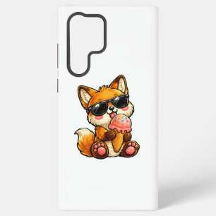 Süßer Fuchs, der mit Sonnenbrille Eis isst Samsung Galaxy Hülle