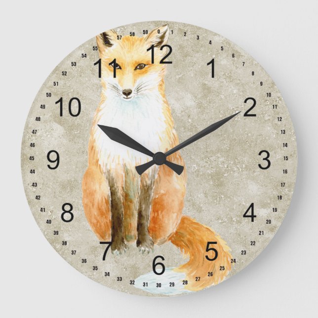 Süßer Fuchs Große Wanduhr (Vorderseite)