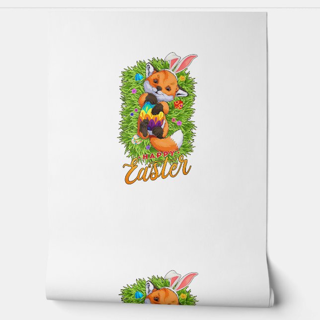 Süßer Fuchs Hasenohren Frohe Ostern Fuchs mit Oste Tapete (Abrollen)