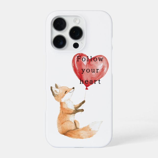 Süßer Fuchs Herzballon iPhone Hülle (Rückseite)