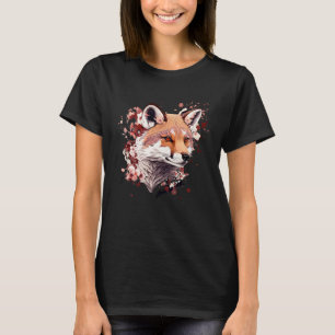 Süßer Fuchs Japanische Kirschblüten-Blumen-Kunst T-Shirt