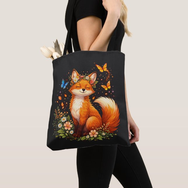 Süßer Fuchs Mit Blumen (Von Nahem)