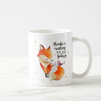 Süßer Fuchs mit Hase und Vogel - süßer Spruch Kaffeetasse