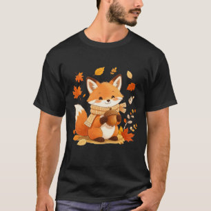 Süßer Fuchs mit Herbstblättern Herren T-Shirt
