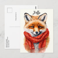 Süßer Fuchs mit rotem Schal Herbstbild