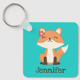 Süßer Fuchs personalisierter Schlüsselanhänger
