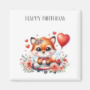 Süßer Fuchs-Pilot Geburtstag Magnet