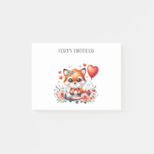 Süßer Fuchs-Pilot Geburtstag Post-it Klebezettel