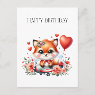Süßer Fuchs-Pilot Geburtstag Postkarte