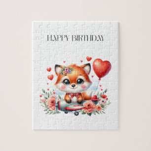 Süßer Fuchs-Pilot Geburtstag Puzzle
