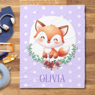 Süßer Fuchs Polka-Punkt Elegant Fleecedecke
