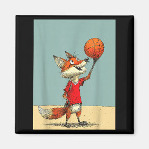 Süßer Fuchs Sport Lustiges Basketball-Design Magnet