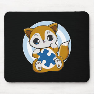 Süßer Fuchs und Unterstützung für Autismus-Bewusst Mousepad
