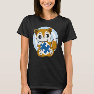 Süßer Fuchs und Unterstützung für Autismus-Bewusst T-Shirt