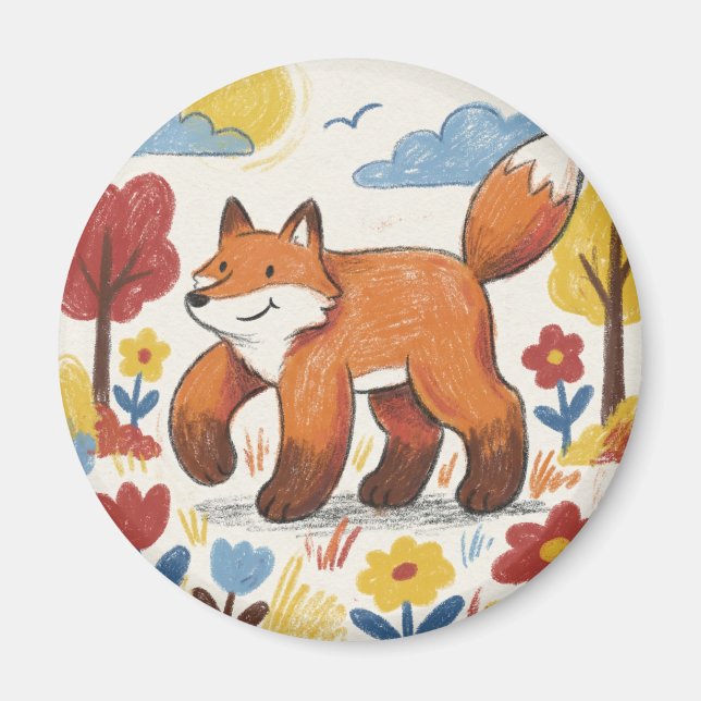 Süßer Fuchs Waldtier Magnet (Vorne)