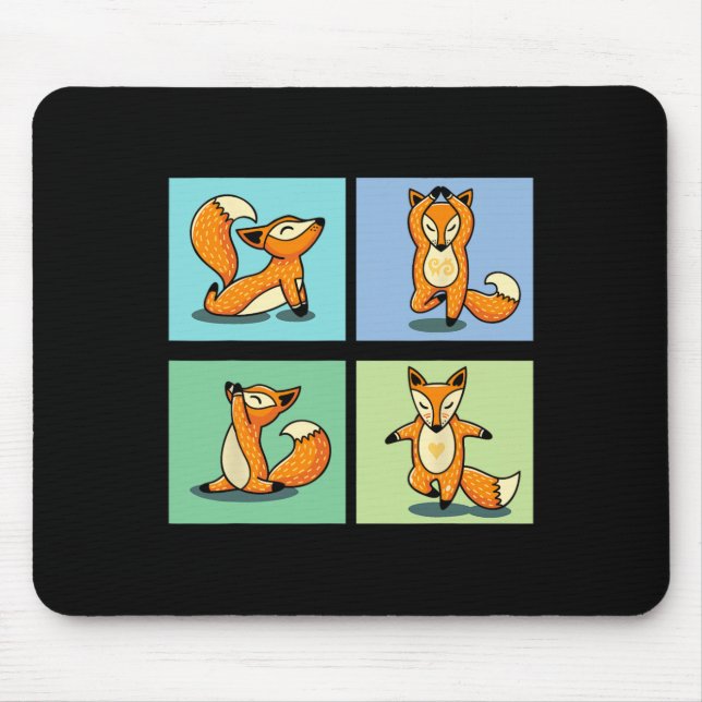 Süßer Fuchs Yoga Tier Meditation Zen Stretch Pose  Mousepad (Vorne)