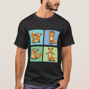 Süßer Fuchs Yoga Tier Meditation Zen Stretch Pose T-Shirt
