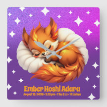 Süßer Fuchswelpe schläft in sternreichem Nachthimm