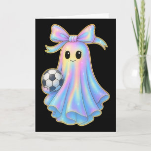 Süßer Fußball-Geist Liebhaber Pastell-Halloween Co Karte