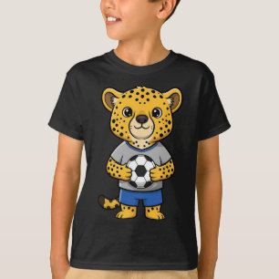 Süßer Fußball Gepard Footbyll Spieler Tier Sport T-Shirt