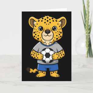 Süßer Fußball Gepard Fußball Spieler Tier Sport Karte