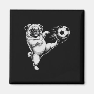 Süßer Fußball-Mops-Vater-Hund wird Club Tore Kids  Magnet