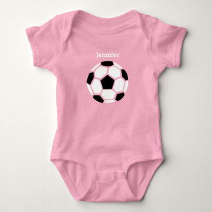 Süßer Fußball personalisiertes Baby-Sportoutfit Baby Strampler