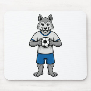 Süßer Fußball-Wolf-Fußballspieler Tier Sport Mousepad
