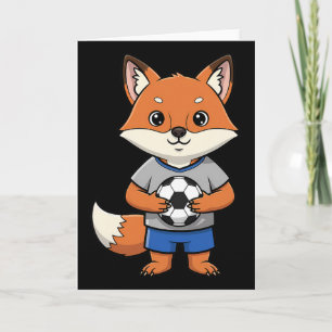 Süßer Fußballfuchs Fußballspieler Tier Sport Karte