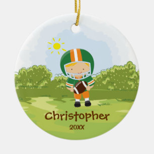 Süßer Fußballspieler Sport Weihnachtsdekoration Keramikornament
