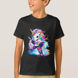 Süßer Fußll Sport Eishockey Einhorn T-Shirt