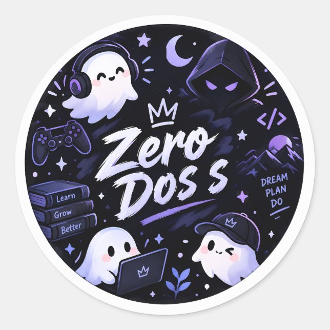 Süßer Gamer-Geist Zero Doss Aufkleber - Ästhetisch (Vorderseite)